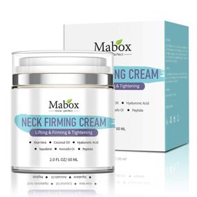 img 3 attached to 🧴 Mabox Neck Firming Cream - Anti Aging Moisturizer Lifting Cream for Neck, Double Chin Reducer, Neck Tightener and Wrinkle Cream with Hyaluronic Acid Squalane Avocado Oil | 2 Fluid Ounces