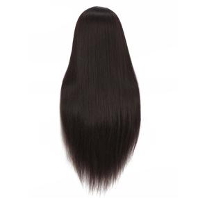 img 1 attached to 💇 Голова манекена Hairginkgo Super Long из синтетического яки волокна 26"-28" для практики парикмахера, стрижки, плетения - Косметологическая голова манекена с зажимом (91806BY0220)