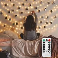 📸 toodour photo clips string lights with remote: 20 led 10.33ft fairy lights for christmas, bedroom, wedding & party decorations - warm white логотип