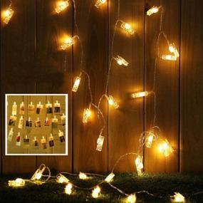 img 1 attached to 📸 Toodour Photo Clips String Lights with Remote: 20 LED 10.33ft Fairy Lights for Christmas, Bedroom, Wedding & Party Decorations - Warm White