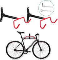 🚲 voilamart garage bike wall mount hanger rack - horizontal hook bike storage, indoor foldable bicycle organizer (2 pack) with screws logo