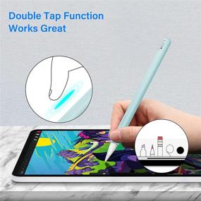 img 1 attached to Fintie Silicone Sleeve for Apple Pencil 2nd Generation: Frozen Blue, Soft Protective Grip with Nib Covers - Buy Now!