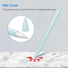 img 2 attached to Fintie Silicone Sleeve for Apple Pencil 2nd Generation: Frozen Blue, Soft Protective Grip with Nib Covers - Buy Now!