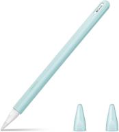 fintie silicone sleeve for apple pencil 2nd generation: frozen blue, soft protective grip with nib covers - buy now! logo