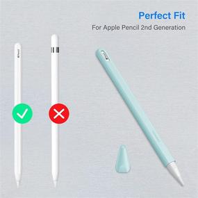 img 3 attached to Fintie Silicone Sleeve for Apple Pencil 2nd Generation: Frozen Blue, Soft Protective Grip with Nib Covers - Buy Now!