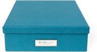 📦 turquoise bigso oskar fiberboard label frame document letter box: compact & stylish storage solution, 3.3 x 10.2 x 13.8 in логотип