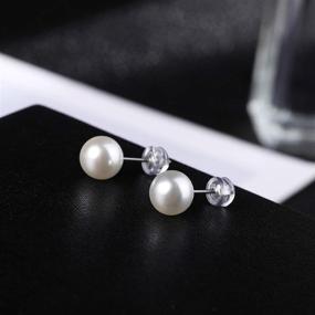 img 1 attached to 💎 Jugalstar Pearl Stud Earrings: Hypoallergenic Freshwater Pearl Ear Rings for Women - 4mm to 12mm Sizes Ideal for Bridesmaids Gifts