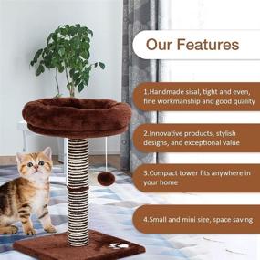 img 1 attached to Compact Indoor Cat Scratch Post Tower: Ideal for Small Cats, Ensuring Optimal Scratching and Playtime