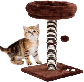 img 4 attached to Compact Indoor Cat Scratch Post Tower: Ideal for Small Cats, Ensuring Optimal Scratching and Playtime