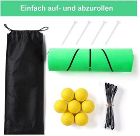 img 3 attached to 🏌️ Golf Hitting Mat by KILOLONE with 7 Practice Balls - Mini Golf Training Aid Rug, 23.6in x 11.8in, Perfect for Home, Office, or Outdoor Practice