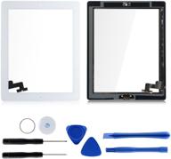 📱 ipad 2 9.7-inch touch screen digitizer assembly with home button replacement kit - includes adhesive tape and repair tools for white color logo