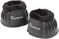 top-quality shires arma fleece-topped over reach boots in black cob логотип