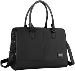 img 4 attached to MOSISO Women Laptop Tote Bag (15-16 Inch) 3 Layer Compartments Laptop Accessories