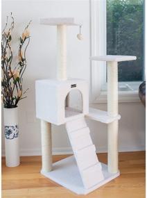 img 1 attached to Armarkat B5301 53-Inch Cat Tree: Stylish Ivory Climbing Paradise for Cats