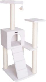 img 4 attached to Armarkat B5301 53-Inch Cat Tree: Stylish Ivory Climbing Paradise for Cats