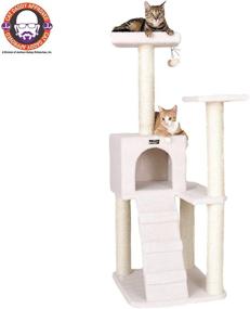 img 3 attached to Armarkat B5301 53-Inch Cat Tree: Stylish Ivory Climbing Paradise for Cats