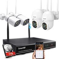 🎥 enhanced surveillance: smartsf wireless security camera system with two-way audio, 8ch expandable, 1tb storage, 3mp bullet cameras & ptz cameras, ip66 waterproof, night vision, remote access, motion record - 7/24 logo