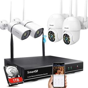 img 4 attached to 🎥 Enhanced Surveillance: SmartSF Wireless Security Camera System with Two-Way Audio, 8CH Expandable, 1TB Storage, 3MP Bullet Cameras & PTZ Cameras, IP66 Waterproof, Night Vision, Remote Access, Motion Record - 7/24