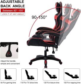 img 2 attached to 🎮 Sibosen High Back Gaming Chair, Ergonomic PU Leather Desk Chair with Adjustable Recline, Swivel, Footrest, Lumbar Support, Headrest, Armrest - Red