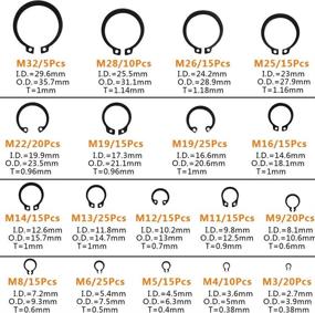 img 3 attached to 🔒 300 Pieces External Circlip Snap Retaining Clip Ring Assortment Set - OFNMY 3-32mm