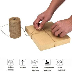 img 3 attached to 4Pcs Natural Jute Twine (1312 Foot), Industrial Craft Twine String for Packing Gifts, DIY Crafts, Decoration, Bundling, Gardening, and Recycling