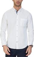 👔 nautica oxford men's clothing: solid sleeve button shirts logo