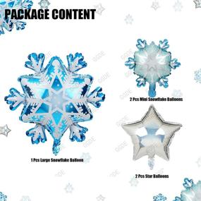 img 2 attached to ❄️ Winter Holiday Birthday Decor Balloons - Snowflake Star Shapes, Mylar Foil, Christmas Theme