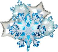 ❄️ winter holiday birthday decor balloons - snowflake star shapes, mylar foil, christmas theme логотип