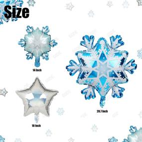 img 3 attached to ❄️ Winter Holiday Birthday Decor Balloons - Snowflake Star Shapes, Mylar Foil, Christmas Theme