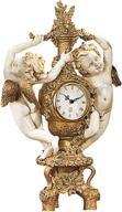 exquisite 16 inch gold and ivory 🕰️ polyresin cherub's harvest mantel clock by design toscano logo