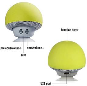 img 1 attached to Hipipooo Cute Speaker Mushroom-Shaped: Portable 🍄 Bluetooth Speaker with Suction Cup - Yellow