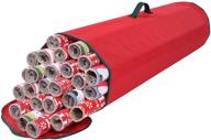 🎁 primode wrapping paper storage bag - under bed organizer for multiple rolls of gift wrap | durable 600d oxford material (red) – 40” length container logo