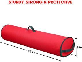 img 3 attached to 🎁 Сумка для хранения оберточной бумаги Primode - органайзер под кровать для нескольких рулонов подарочной упаковочной бумаги | Прочный материал Оксфорд 600D (красный) - контейнер длиной 40 дюймов