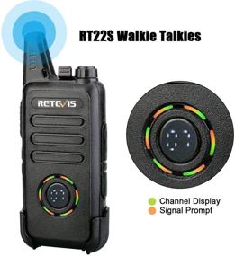 img 3 attached to Retevis RT22S Walkie Talkies - Rechargeable 2-Way Radios with Long Range, 22 Channels, Display Lock, Earpieces, Emergency Alarm, Signal Prompt, VOX (4 Pack)