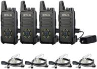 retevis rt22s walkie talkies - rechargeable 2-way radios with long range, 22 channels, display lock, earpieces, emergency alarm, signal prompt, vox (4 pack) logo