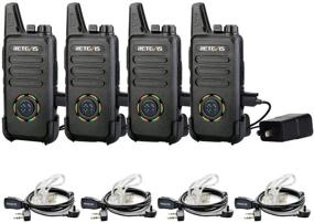 img 4 attached to Retevis RT22S Walkie Talkies - Rechargeable 2-Way Radios with Long Range, 22 Channels, Display Lock, Earpieces, Emergency Alarm, Signal Prompt, VOX (4 Pack)