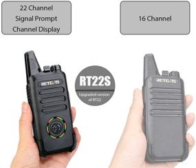 img 1 attached to Retevis RT22S Walkie Talkies - Rechargeable 2-Way Radios with Long Range, 22 Channels, Display Lock, Earpieces, Emergency Alarm, Signal Prompt, VOX (4 Pack)