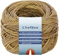 🐝 chefbee 200ft organic hemp wick: beeswax-coated, 100% natural fiber for hemp wick lighters or candle making | slow burn, no dripping | standard size (1.1mm) logo