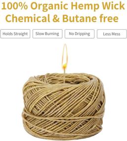 img 2 attached to 🐝 CHEFBEE 200FT Organic Hemp Wick: Beeswax-Coated, 100% Natural Fiber for Hemp Wick Lighters or Candle Making | Slow Burn, No Dripping | Standard Size (1.1mm)