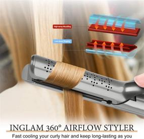 img 3 attached to Парикмахерская прямая расчёска со встроенным вентилятором INGLAM Airflow Straightener Professional Straight