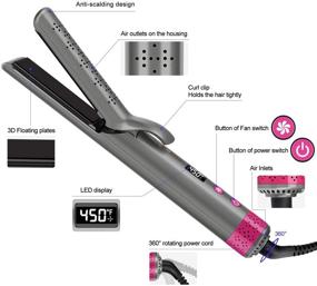 img 2 attached to Парикмахерская прямая расчёска со встроенным вентилятором INGLAM Airflow Straightener Professional Straight