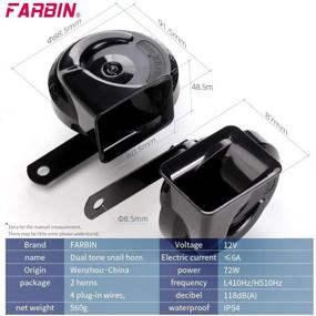 img 2 attached to FARBIN Car Horn 12V High/Low Tone Super Loud Horn With Relay Harness Waterproof Electric Horn For Truck 12V Horn Motorcycle (Black Horn And Wiring Harness