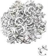 ⚓ yueton vintage silver anchor charms: 50pcs metal beads for jewelry making and accessory logo