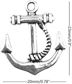 img 1 attached to ⚓ Yueton Vintage Silver Anchor Charms: 50pcs Metal Beads for Jewelry Making and Accessory