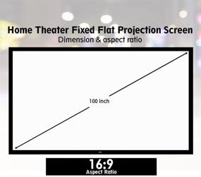img 2 attached to 🎥 Pyle PRJTPFL102: Экран для проектора настенного крепления для домашнего кинотеатра 100 дюймов, матово-белый - Full HD 16:9 проектирование для видео в комнате, слайд-шоу, показ фильмов - Простая настройка