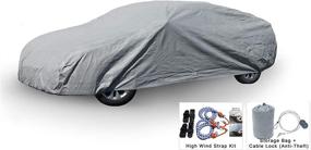 img 4 attached to 🚗 2018-2019 Kia Stinger Weatherproof Car Cover - Ultimate Protection against Rain, Snow, Hail, Sun - 5 Layer Indoor & Outdoor Compatible - Comes with Theft Cable Lock, Bag & Wind Straps