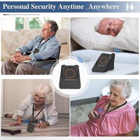 img 1 attached to 📶 Hosmart Wireless Two-Way Conversation Pager for Elderly Senior Caregivers - Personal Alert Alarm, Home Safety Call Button (Black)