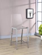 clear acrylic/chrome bar stool by coaster home furnishings - 24-inch логотип