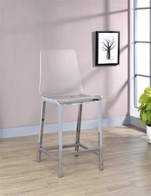 img 4 attached to Clear Acrylic/Chrome Bar Stool by Coaster Home Furnishings - 24-inch