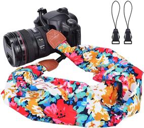img 3 attached to LIFEMATE Scarf Camera Strap for DSLR, Universal 📷 Neck Strap with Bohemian Floral Print – Ethnic Flower1
